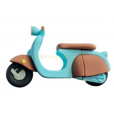 USB-Stick Vintage Stijl Scooter 8GB - Retro Ontwerp - Turquoise / Bruin